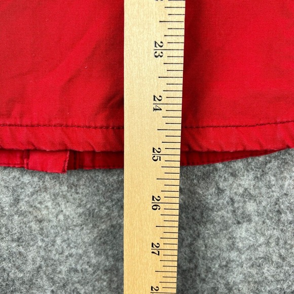 LL Bean Signature Shirt Jacket Womens 6 Red Button Up Lined Cotton Pockets - Picture 12 of 13